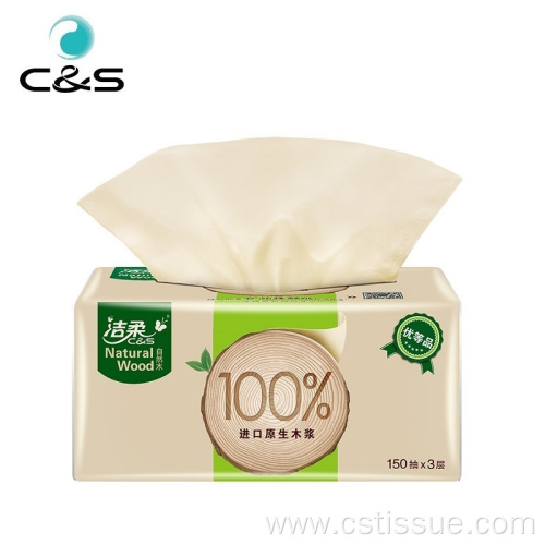 Water Absorbing Natural Wood 3 Ply Tissue